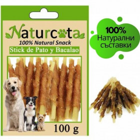 Натурални лакомства за кучета Naturcota - Солети с патица и риба треска 100гр